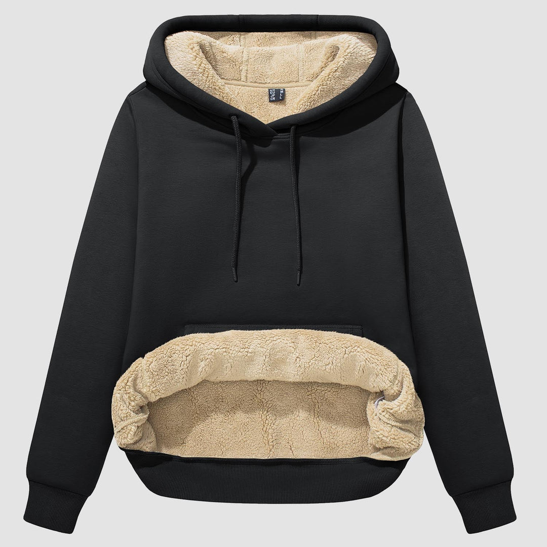 Levoire | Pull À Capuche En Sherpa Confortable Avec Doublure En Polaire Et Poche Noir