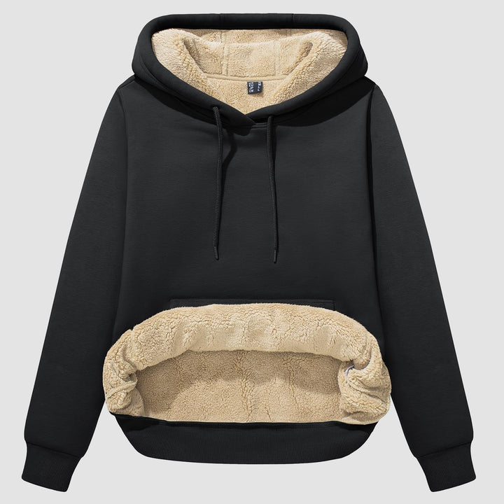 Levoire | Pull À Capuche En Sherpa Confortable Avec Doublure En Polaire Et Poche Noir