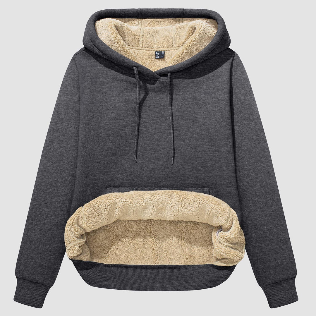 Levoire | Pull À Capuche En Sherpa Confortable Avec Doublure En Polaire Et Poche Gris foncé