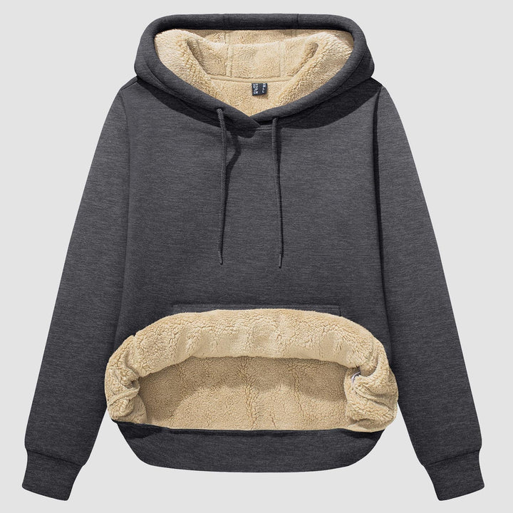 Levoire | Pull À Capuche En Sherpa Confortable Avec Doublure En Polaire Et Poche Gris foncé