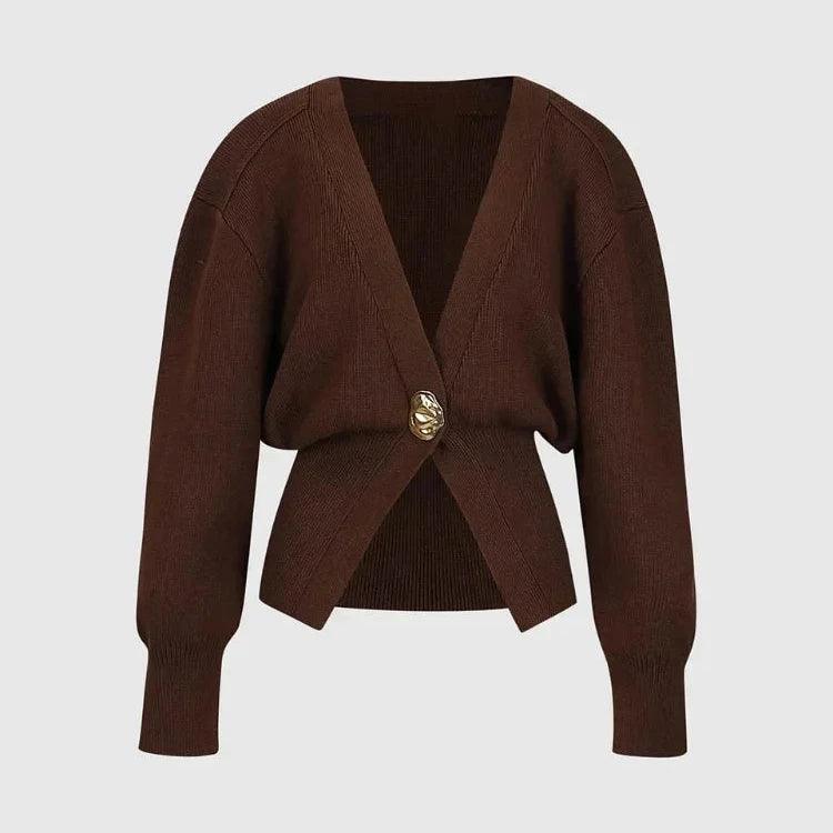 Levoire | Femmes Deep V-Col Longues Manches Haut Ajusté