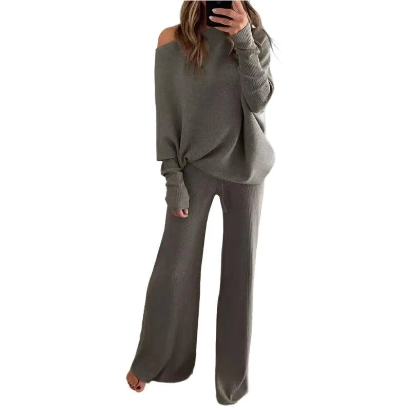 Levoire | Pull À Manches Longues Pour Femmes Et Pantalon Ensemble Deux Pièces Tenue Élégante Et Confortable