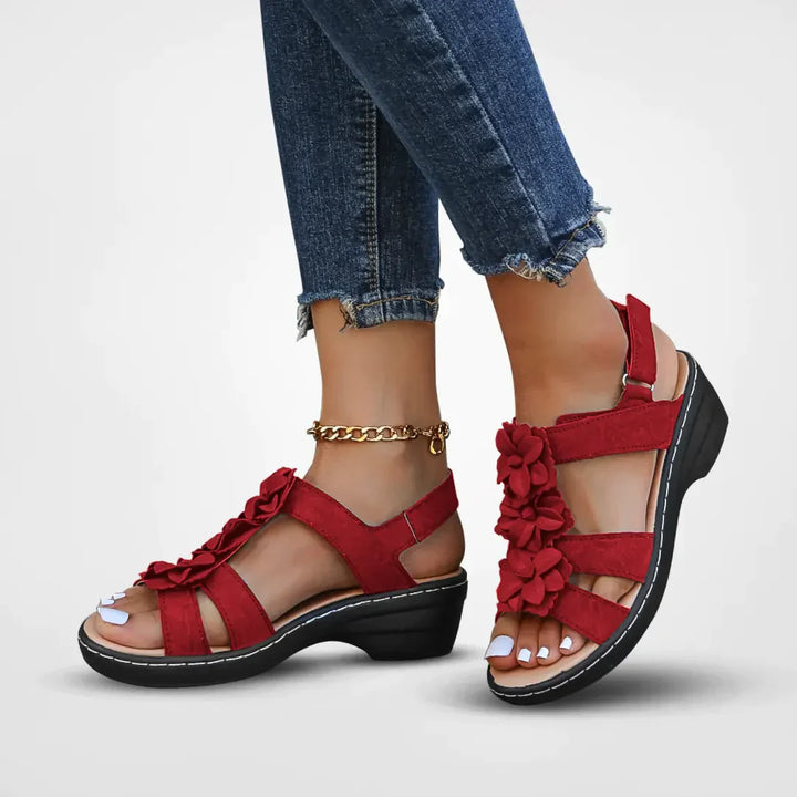 Levoire | Sandales Orthopédiques Avec Motif Floral Pour Femmes Rot