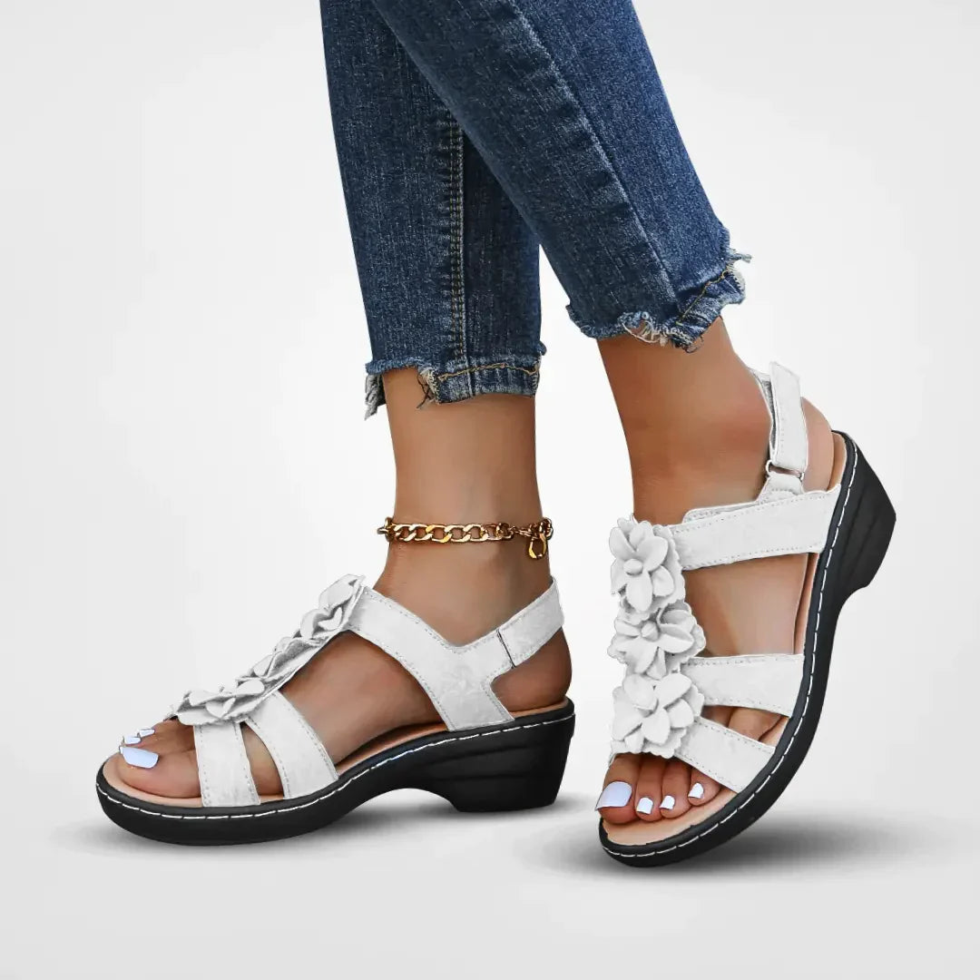 Levoire | Sandales Orthopédiques Avec Motif Floral Pour Femmes Blanc