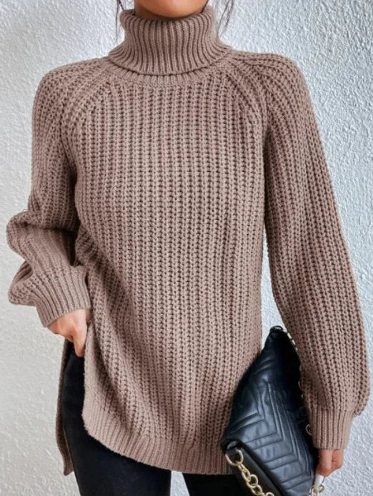 Alessandra™ - Pull à col roulé pour femmes Marron clair