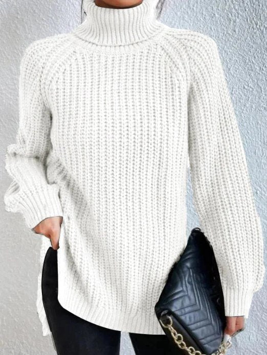 Alessandra™ - Pull à col roulé pour femmes Blanc