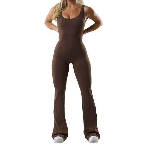 Levoire | Sans Manches Évasé Jambes Scrunch Fitness Combinaison