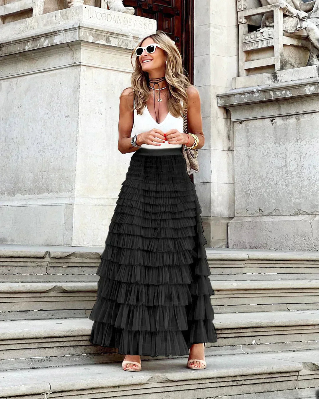 Levoire | Jupe Tendance Avec Taille Élastique Noir