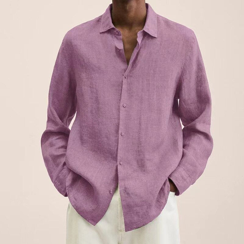 Levoire | Chemise Décontractée Pour Hommes En Coton À Manches Longues G