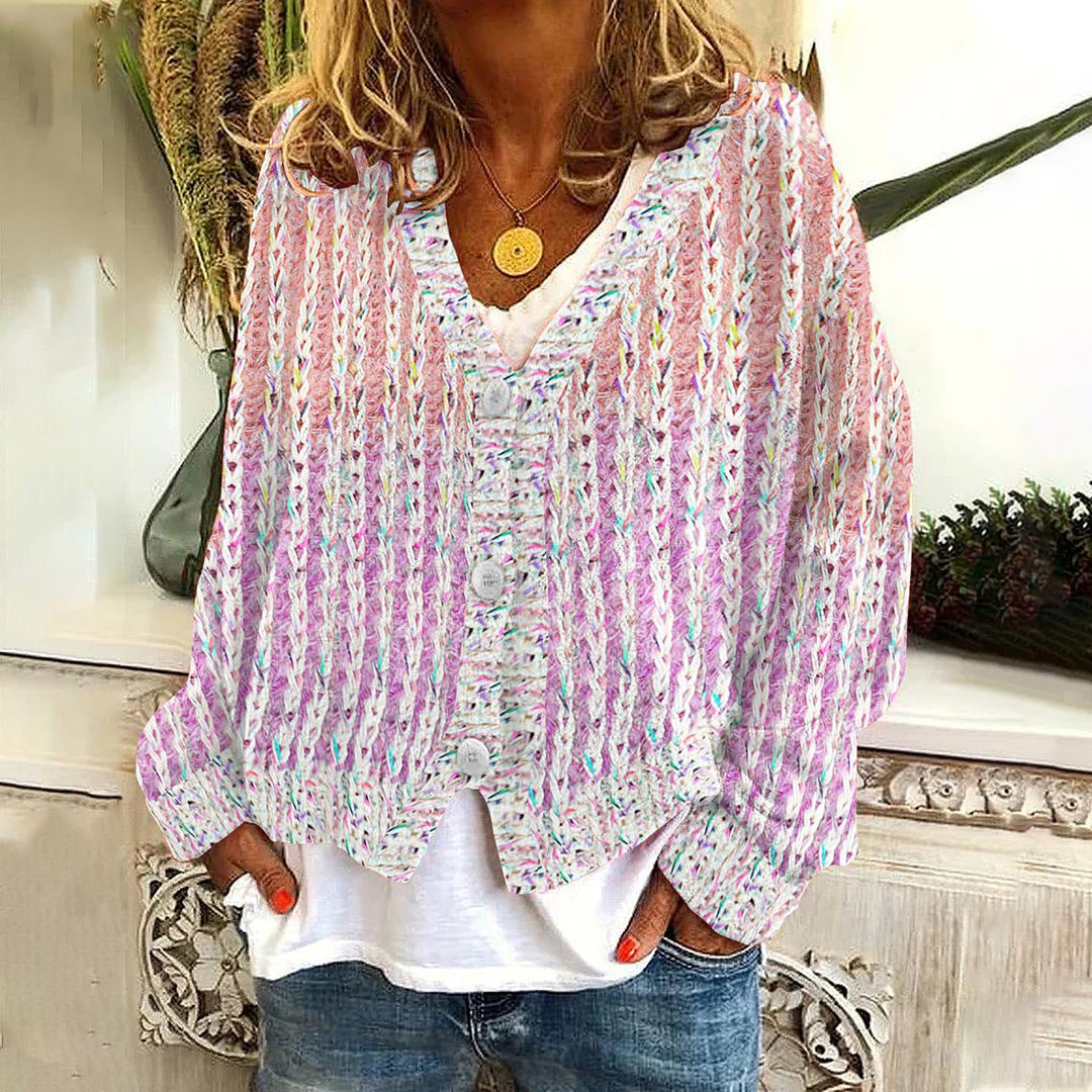 Levoire | Élégant Cardigan Pour Femmes Avec Impression Unique Rosa