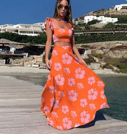 Levoire | Ensemble D'Été Élégant Deux Pièces Avec Imprimé Boho