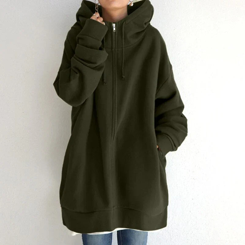 Levoire | Sweatshirt Grande Taille Élégant À Capuche Pour Femmes Vert