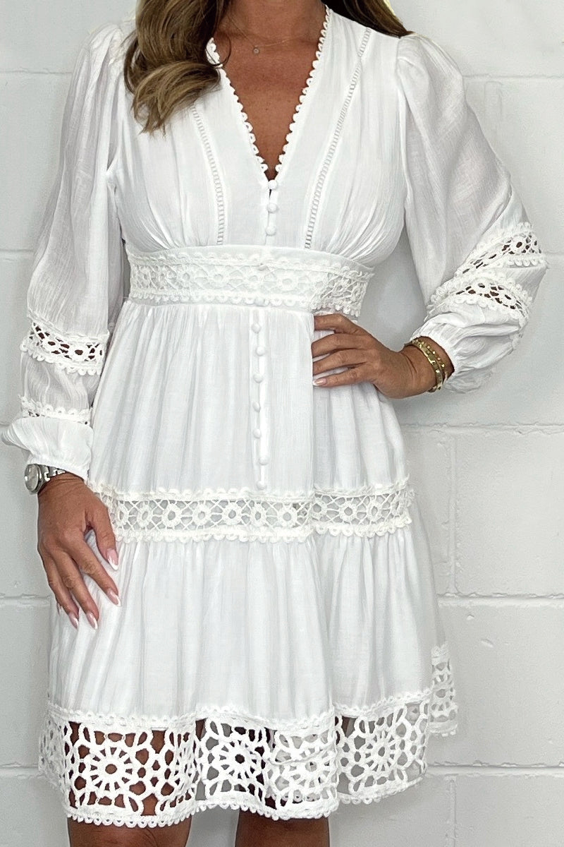 Levoire | Robe Avec Décolleté En V Et Dentelle