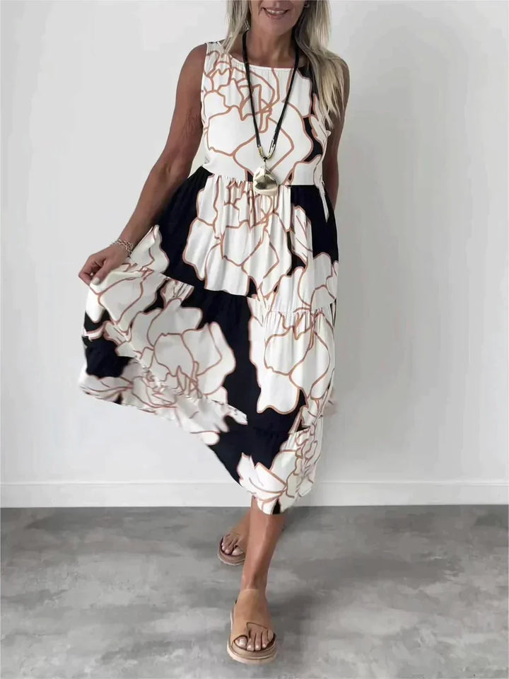 Levoire | Robe Sans Manches Imprimée Blanc