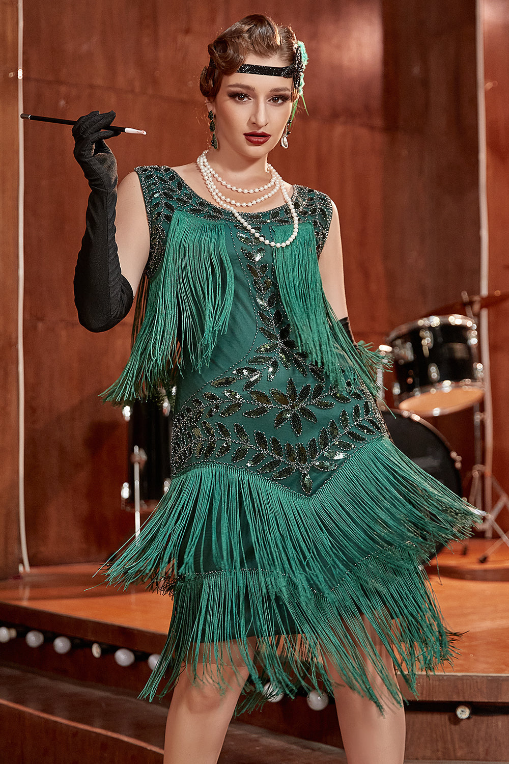 Levoire | Robe avec paillettes et franges