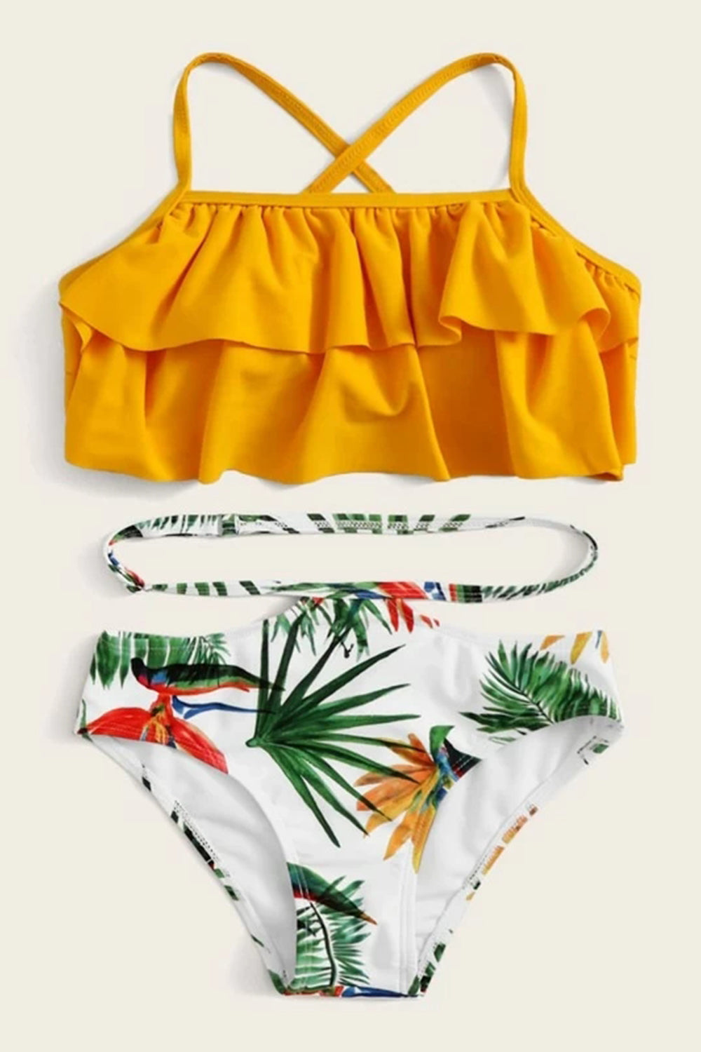 Levoire | Haut à couches à motifs avec bikini tropical aléatoire