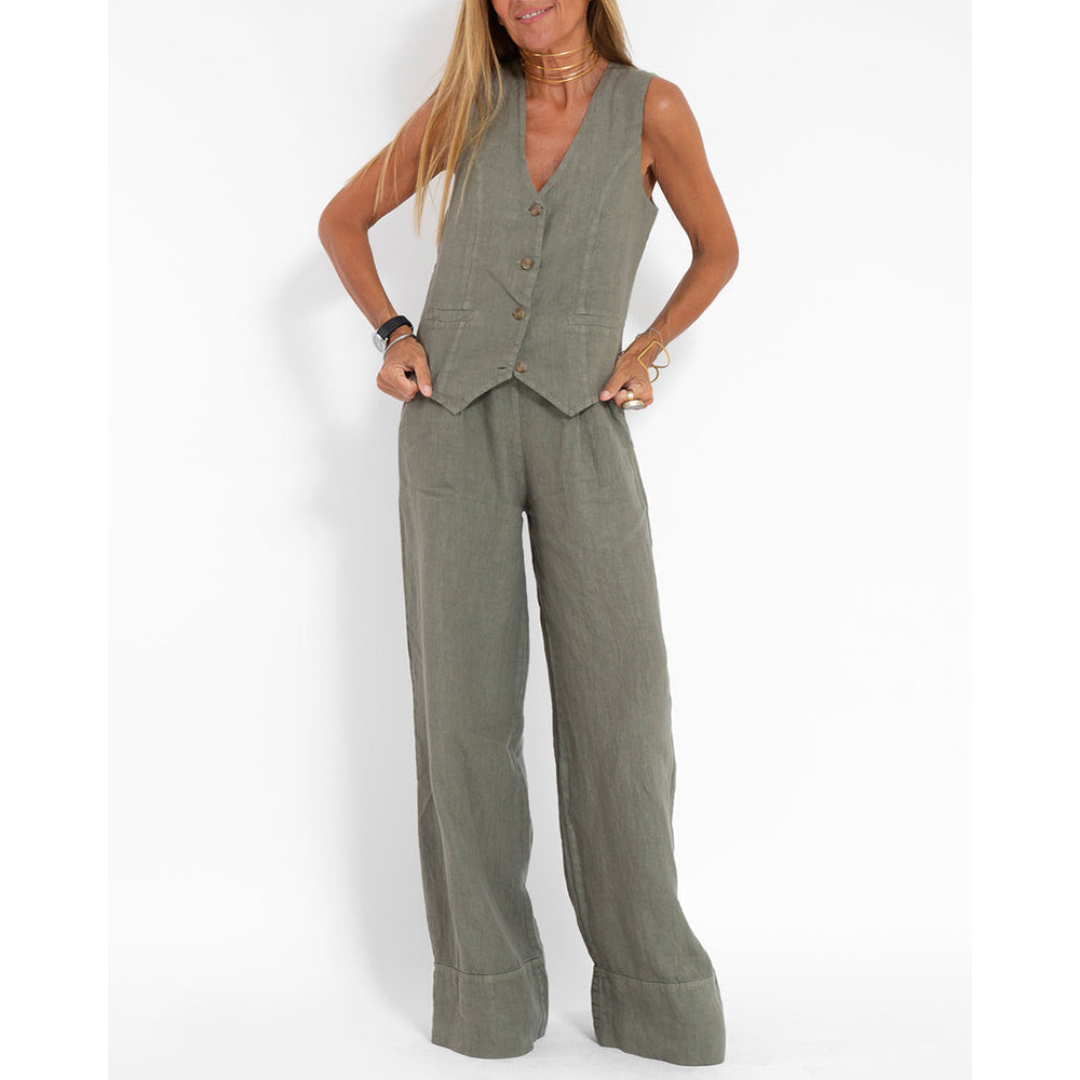 Levoire | Pantalon Large Détente Femme Vert