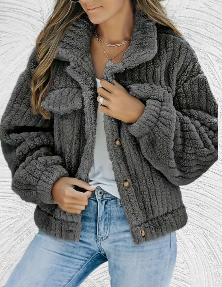 Levoire | Vestes D'Hiver Knusse Avec Imitation Bont Donkergrijs