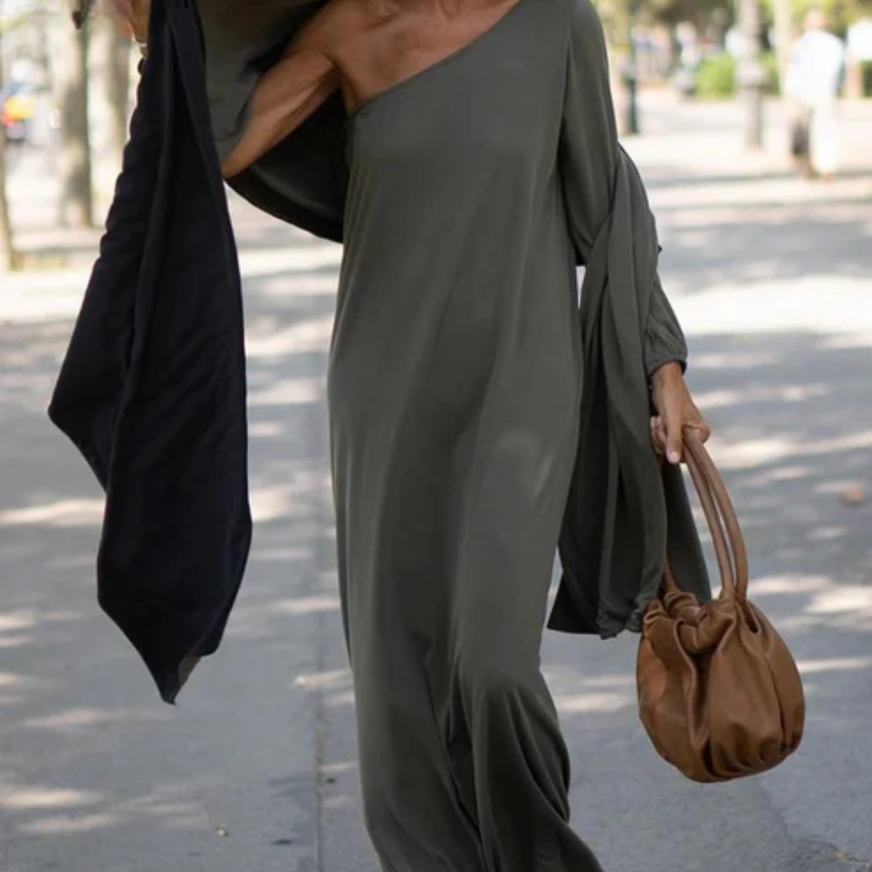 Levoire | Robe Élégante À Une Épaule Vert