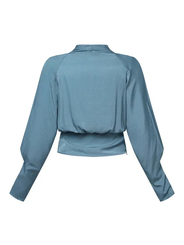 Levoire | Blouse En Satin Avec Décolleté En V Et Manches Bouffantes Pour Dames