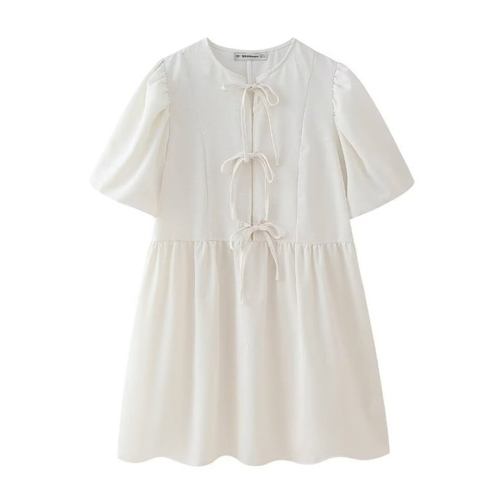 Levoire | Nouvelle nouveauté mode robe à manches ballon sans bretelles mignonne Blanc