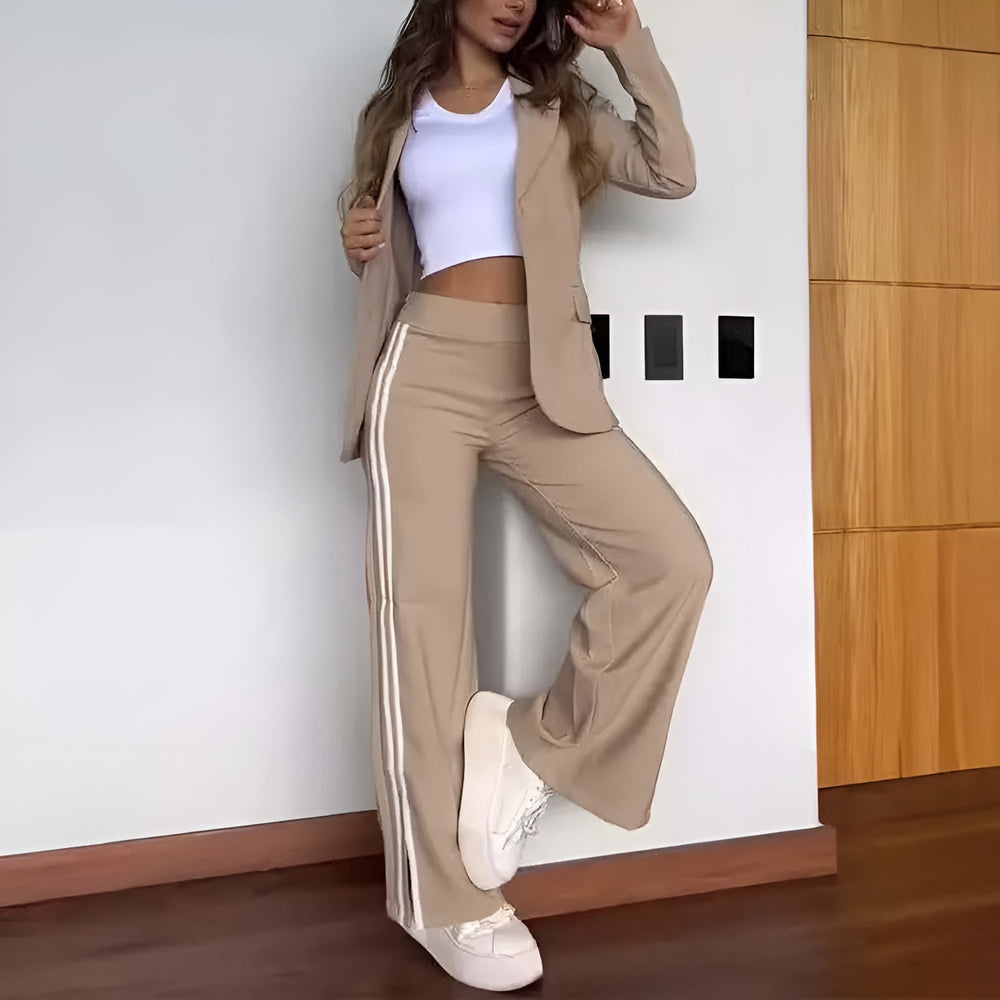 Levoire | Blazer Et Pantalons Larges Cachi