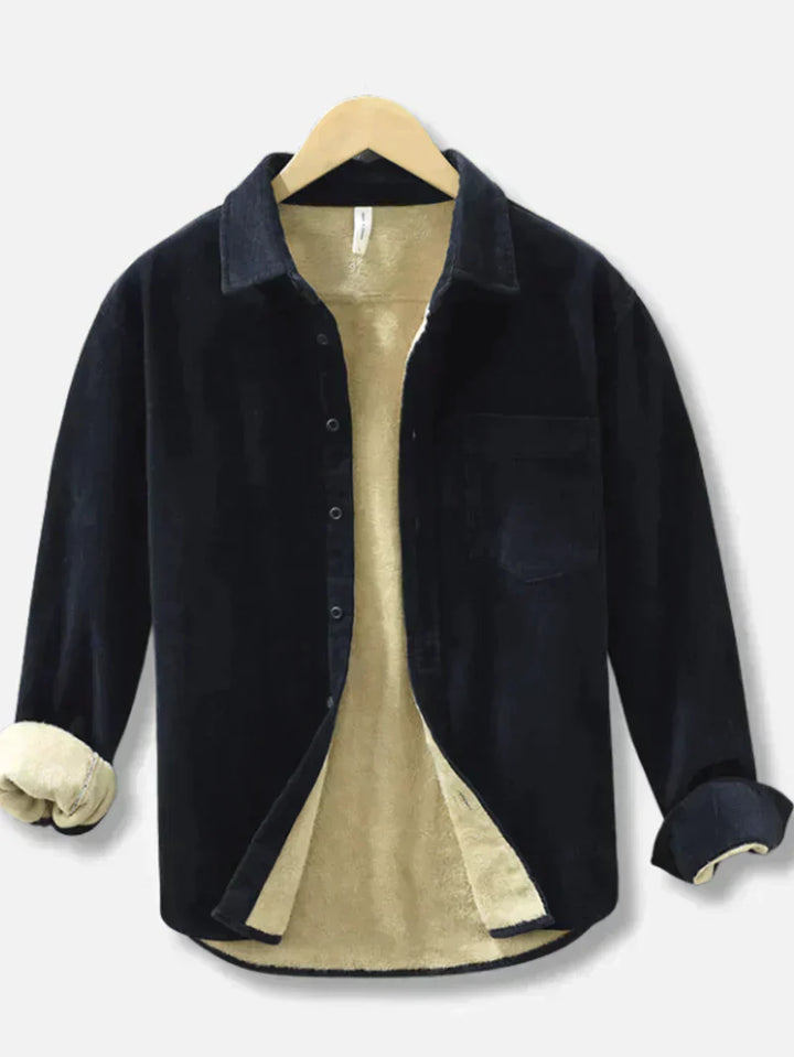 Levoire | Chemise En Velours Côtele Elegant Hommes Bleu foncé