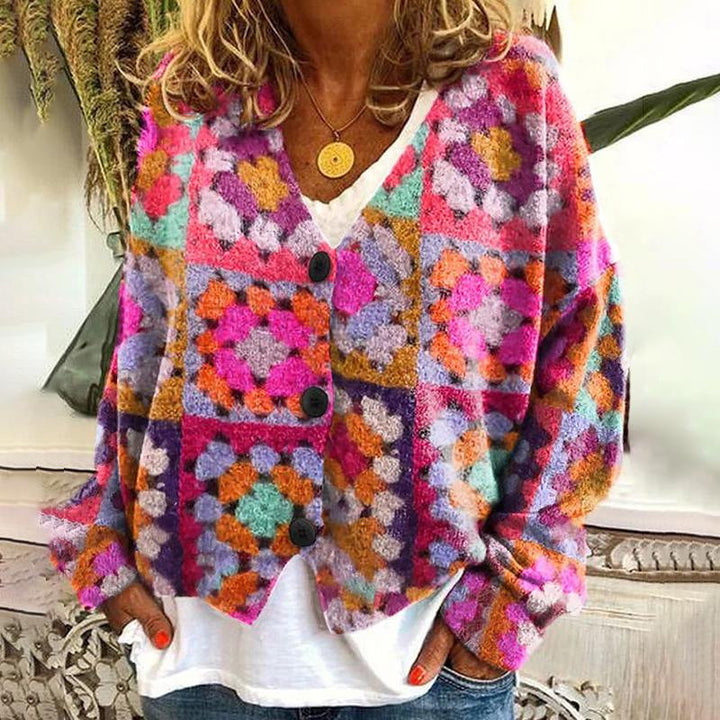 Levoire | Veste En Tricot Pour Dames Avec Impression Unique Rosa