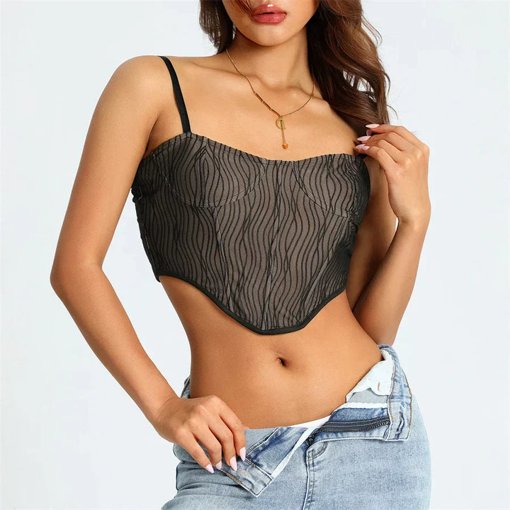 Levoire | Doux Réseau Corset Raccourci Noir