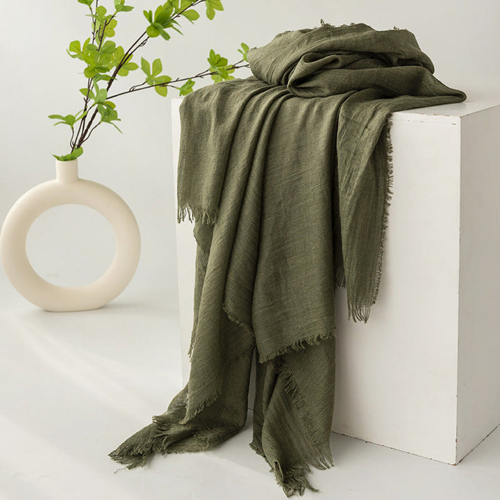 Levoire | Écharpe Douce Luxueuse Au Style Intemporel Vert olive Une taille