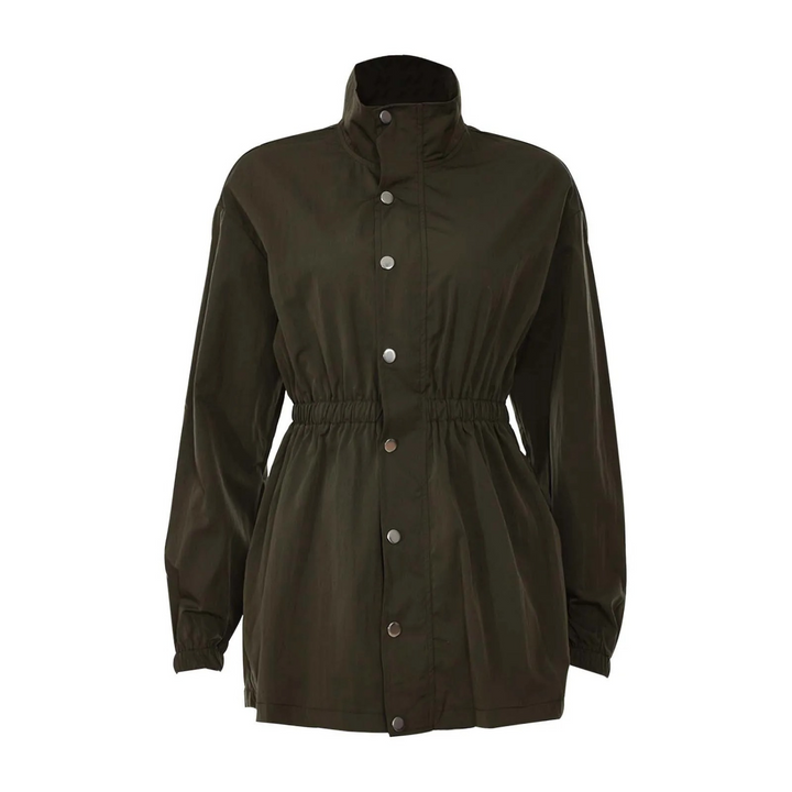 Levoire | Style Kaki Avec Bouton Long Veste D'Été Vert foncé