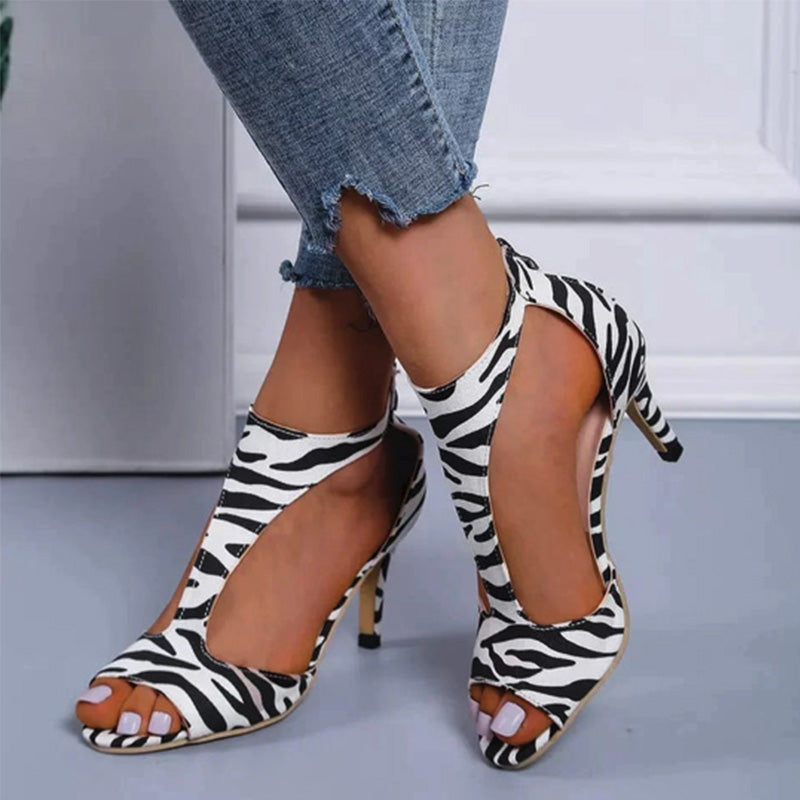 Levoire | Nu-pieds à talons bas Zèbre