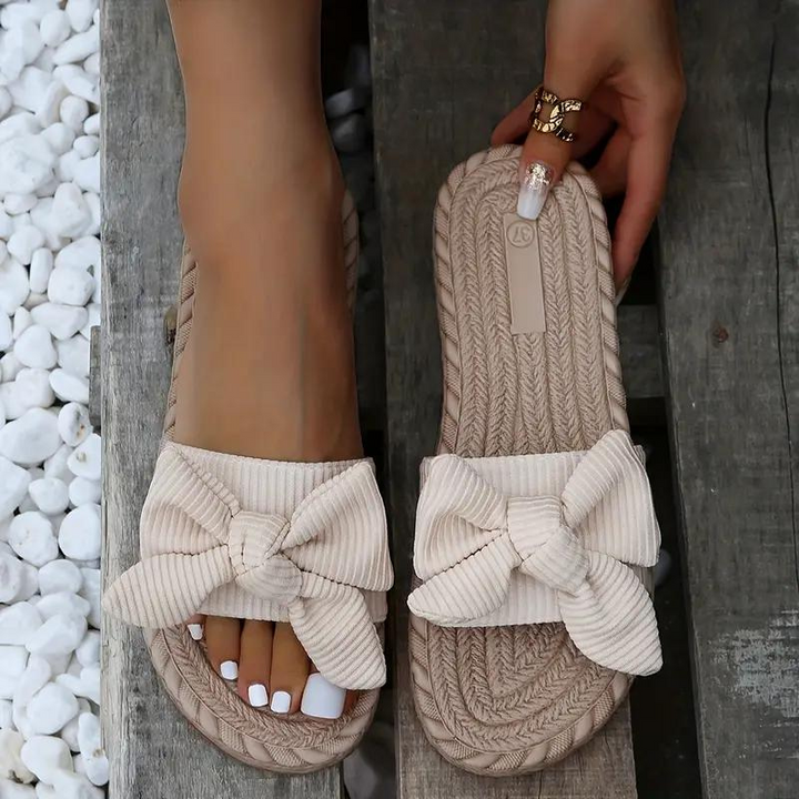 Levoire | Chaussures À Boutons En Nœud Pour Femmes Sandales Plates À Enfiler 42