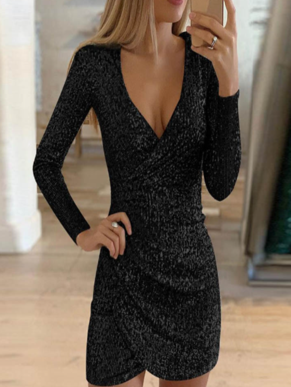 Levoire | Robe Glamour Élégante Luxe Polyester Noir