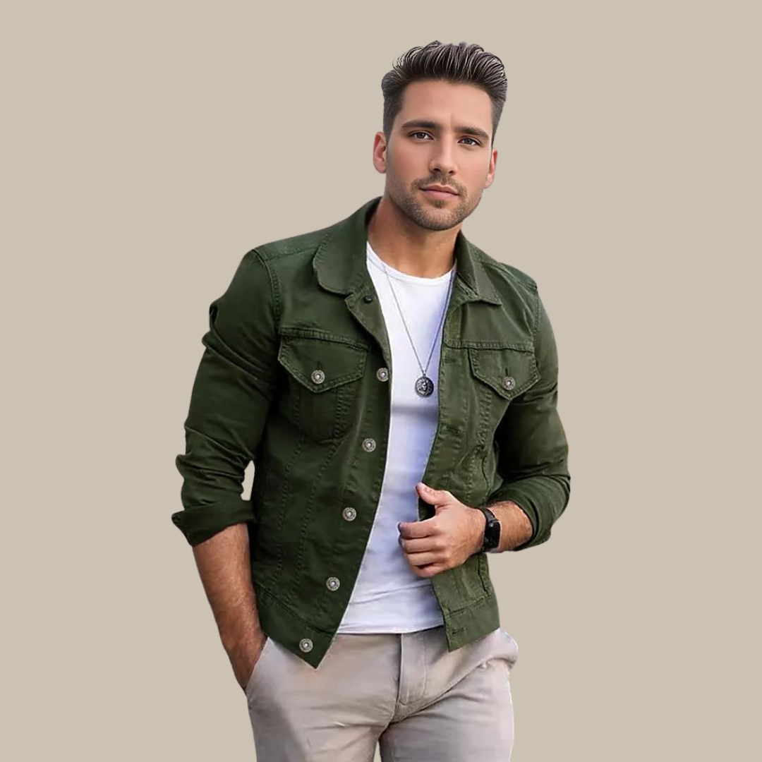 Levoire | Classique, Veste En Jean Teintée vert