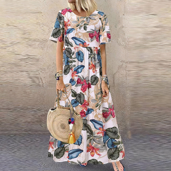 Levoire | Robe D'Été Fleurie Élégante Beige (Presque épuisé)