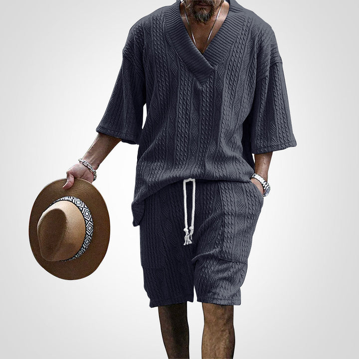 Levoire | Été Ensemble 2 Pièces Avec T-Shirt Et Shorts Bleu foncé