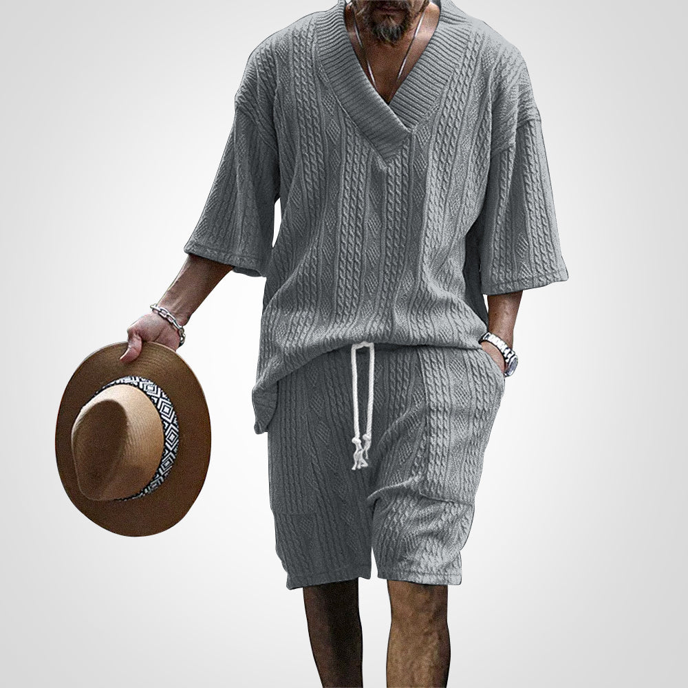 Levoire | Été Ensemble 2 Pièces Avec T-Shirt Et Shorts Gris