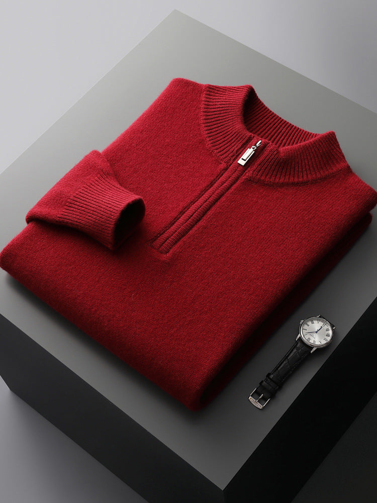 Levoire | Pull En Cachemire À Demi-Zip Rouge