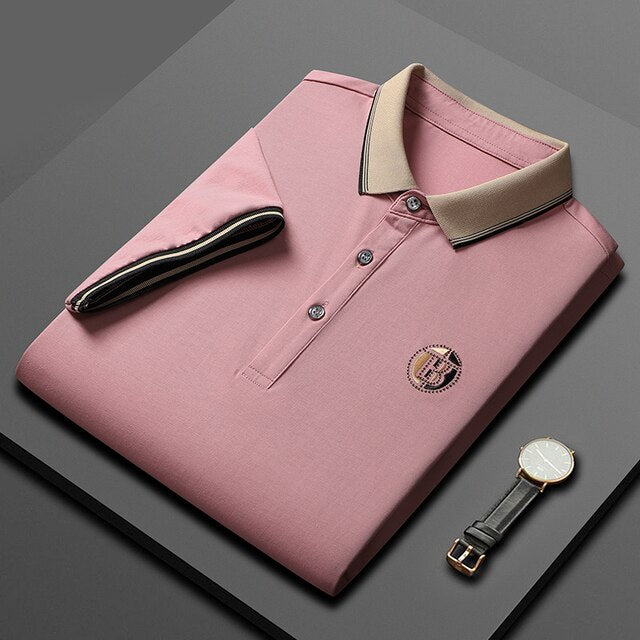 Levoire | Polo De Luxe Décontracté Pour Hommes Rosa