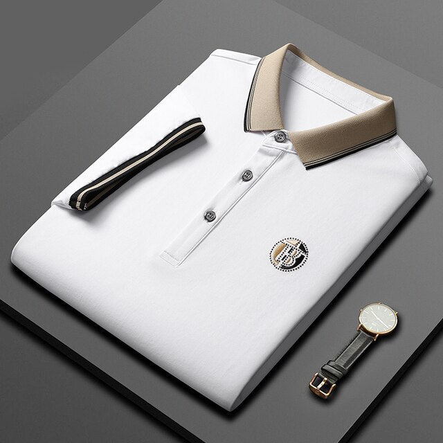 Levoire | Polo De Luxe Décontracté Pour Hommes Blanc
