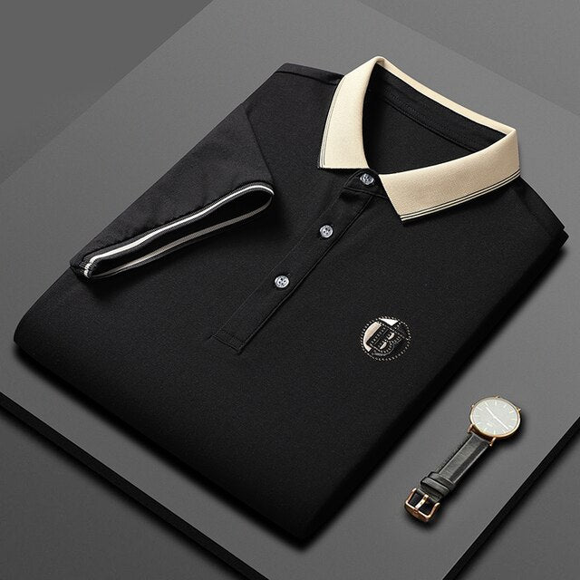 Levoire | Polo De Luxe Décontracté Pour Hommes Noir