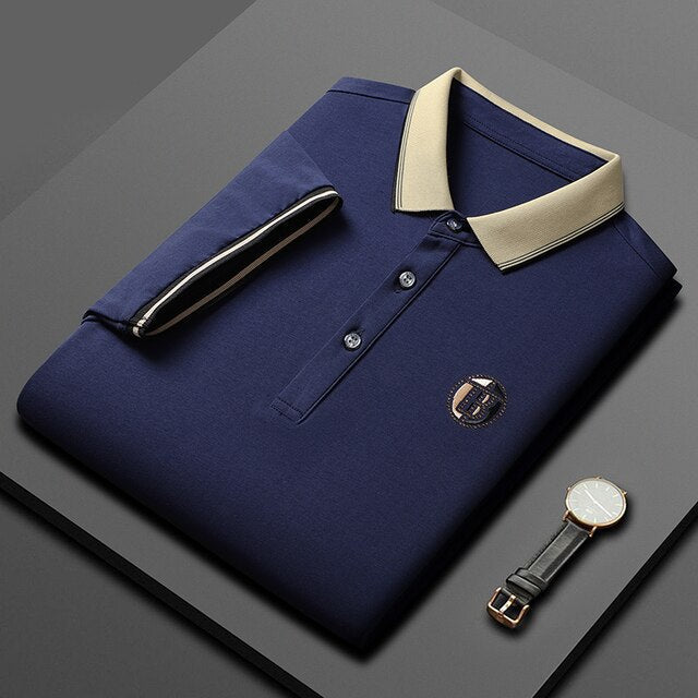 Levoire | Polo De Luxe Décontracté Pour Hommes Bleu marine