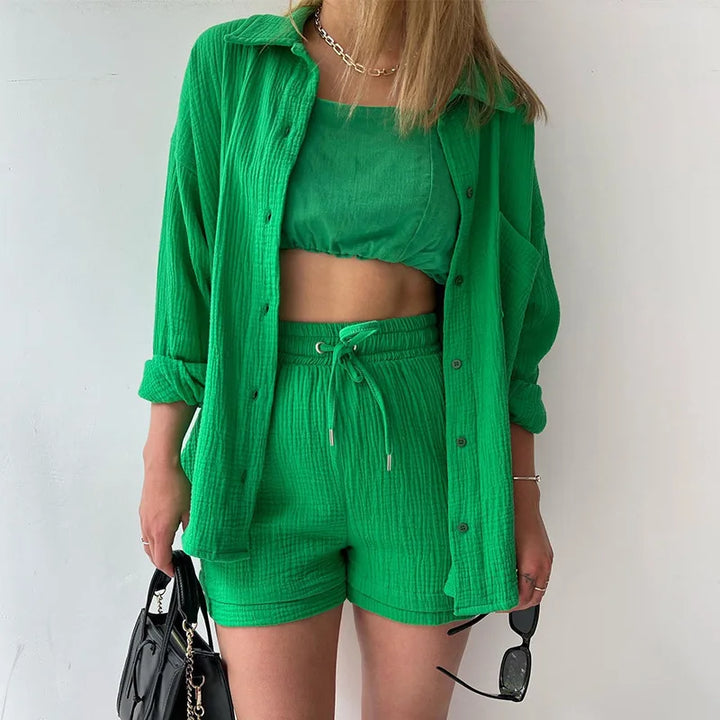 Levoire | Chemise à manches longues et pantalon court Vert