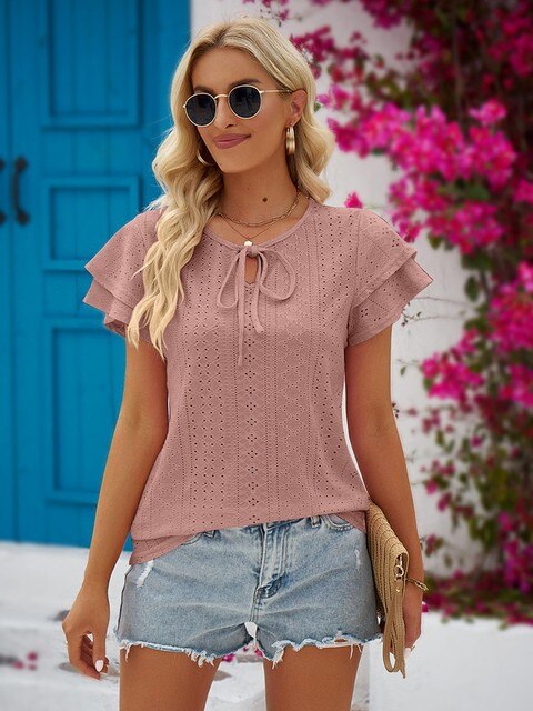 Levoire | Élégante Chemise Pour Femme Avec Décolleté En V Rose foncé