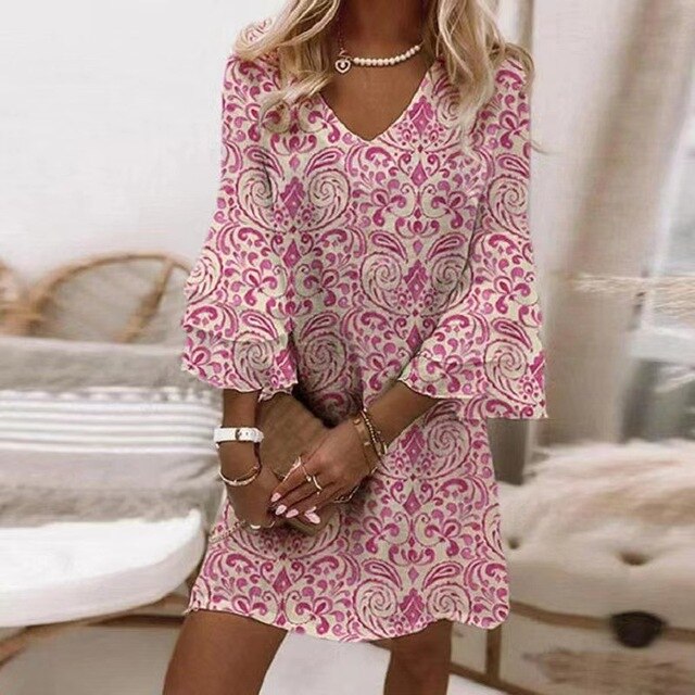 Levoire | Robe Imprimée Luxe Pour Femmes Rosa