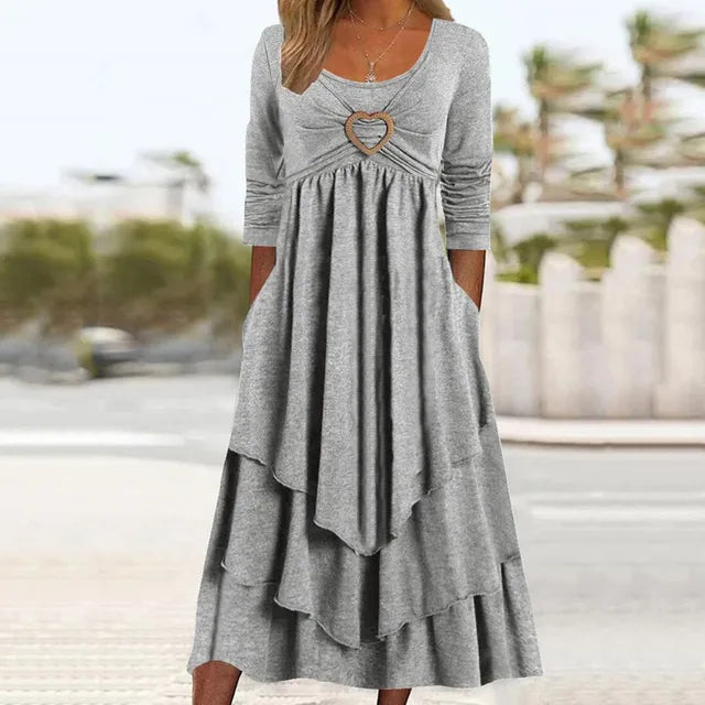 Levoire | Robe À Couches Avec Anneau En Cœur Gris