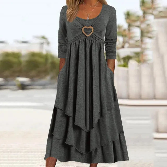 Levoire | Robe À Couches Avec Anneau En Cœur Gris foncé