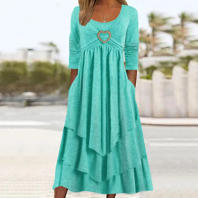 Levoire | Robe À Couches Avec Anneau En Cœur Vert