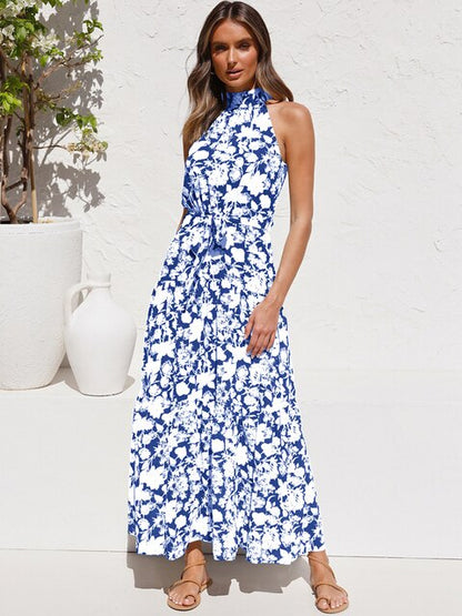 Levoire | Robe Longue Tendance Pour Femmes Avec Col Bleu